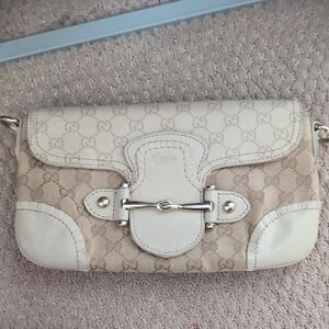 Beige and White Clutch